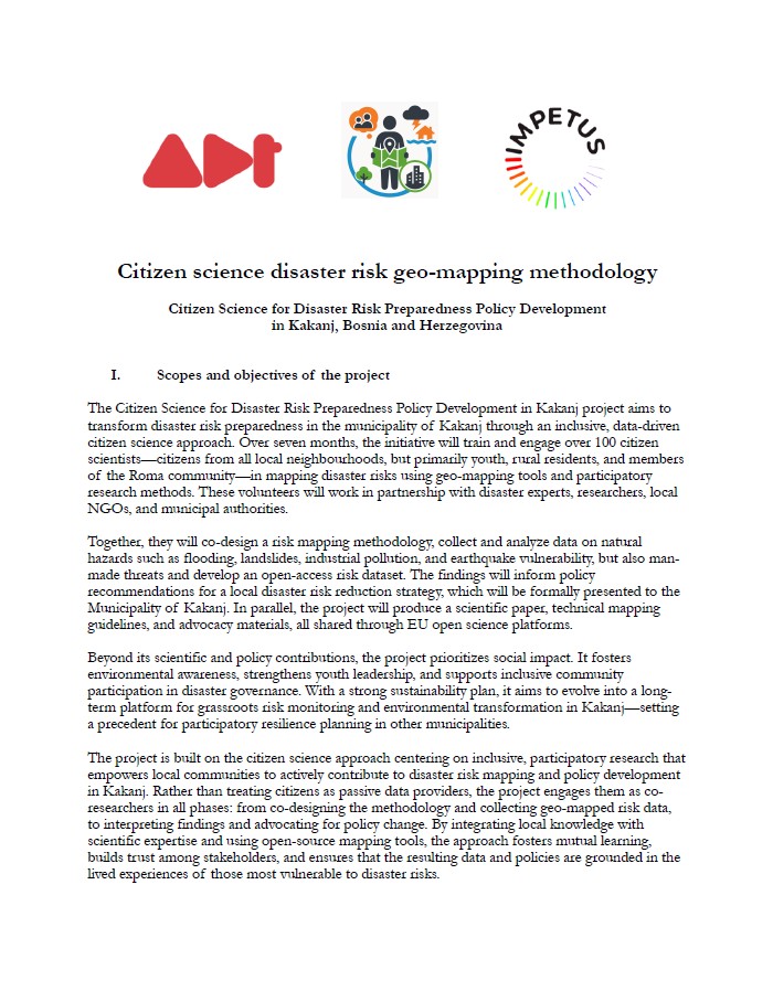 Citizen science disaster risk geo-mapping methodology